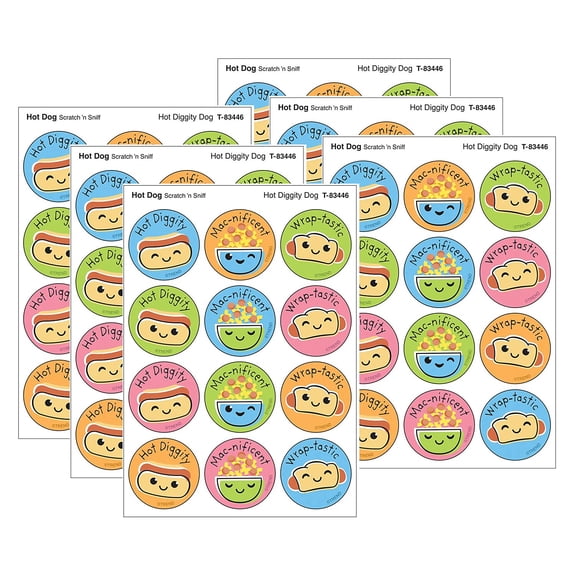 Trend Enterprises Hot Diggity Dog Hot Dog scent Scratch 'n Sniff Stinky Stickers Multicolored