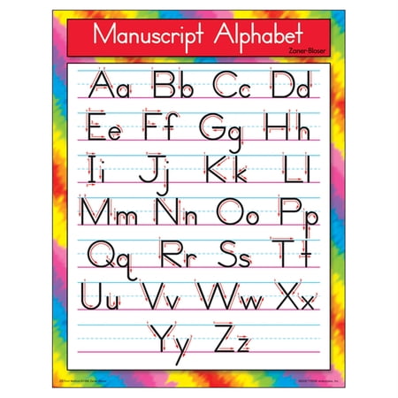 Manuscript Alphabet Zaner-Bloser Learning Chart, 17" x 22"