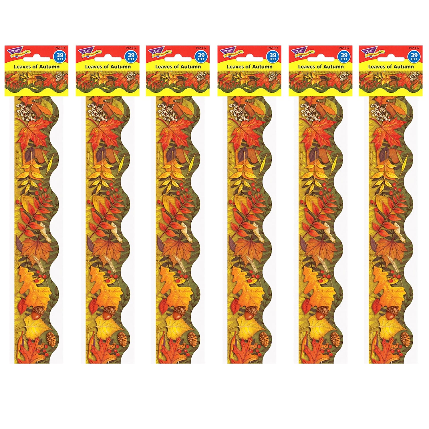 Trend Enterprises TREND Leaves of Autumn Terrific Trimmers 39 Feet Per Pack 6 Packs (T-92337-6)