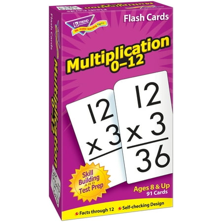 Trend Enterprises Math Flash Cards Ages 8 & Up, White