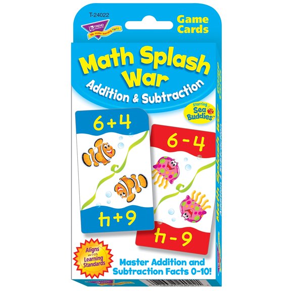 Trend Enterprises Math Splash War Addition & Subtraction Challenge Cards for Grades 1-3 T-24022