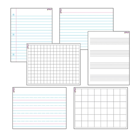 TREND Papers & Grids Wipe-Off Charts Combo Pack