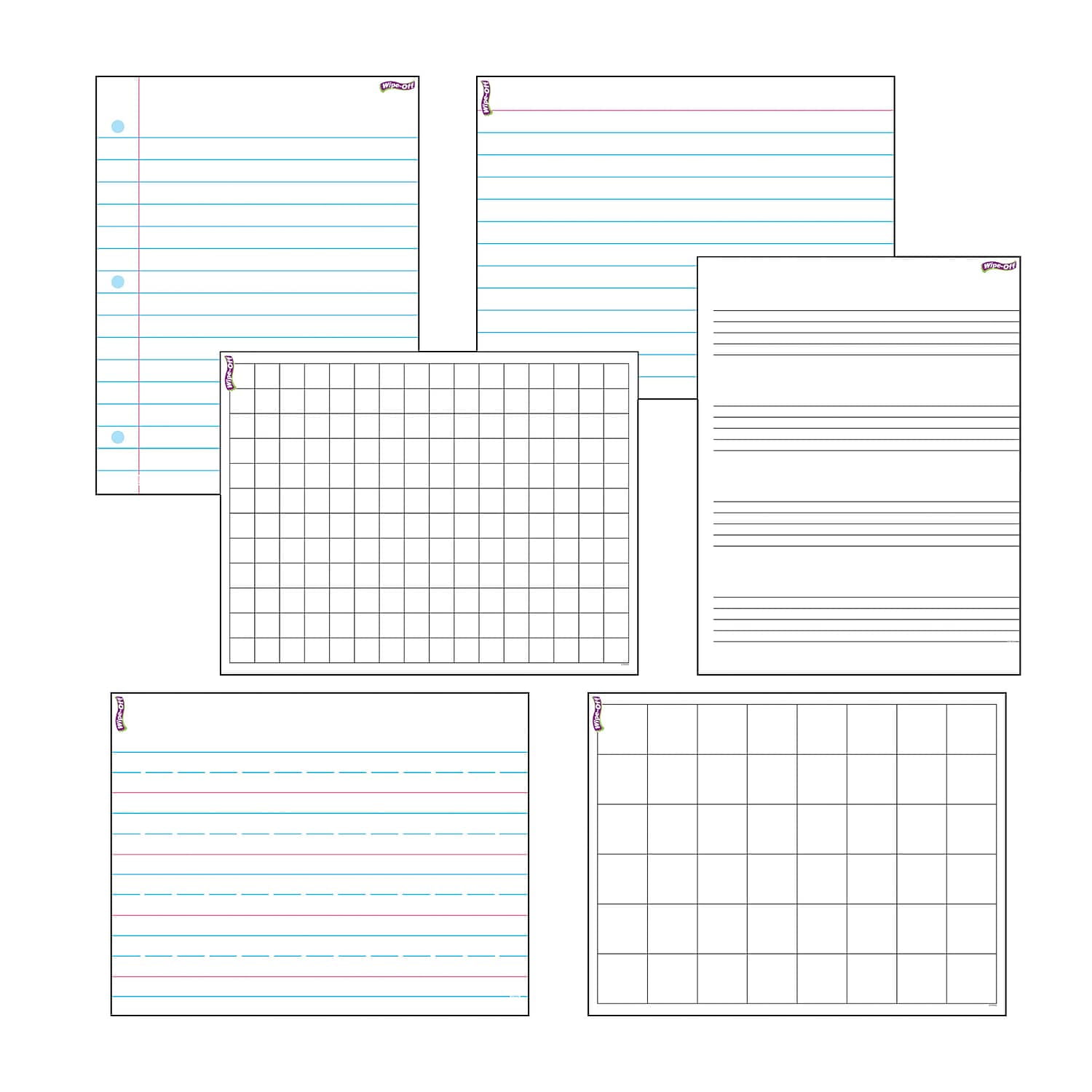 Trend Enterprises Paper Whiteboard 17" x 22" 6/Pack (T27906) T-27906
