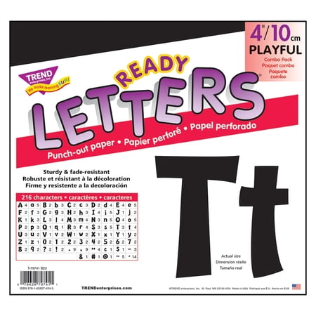 Trend Enterprises Playful Ready Letters, 4 Inches, Black, Set of 216