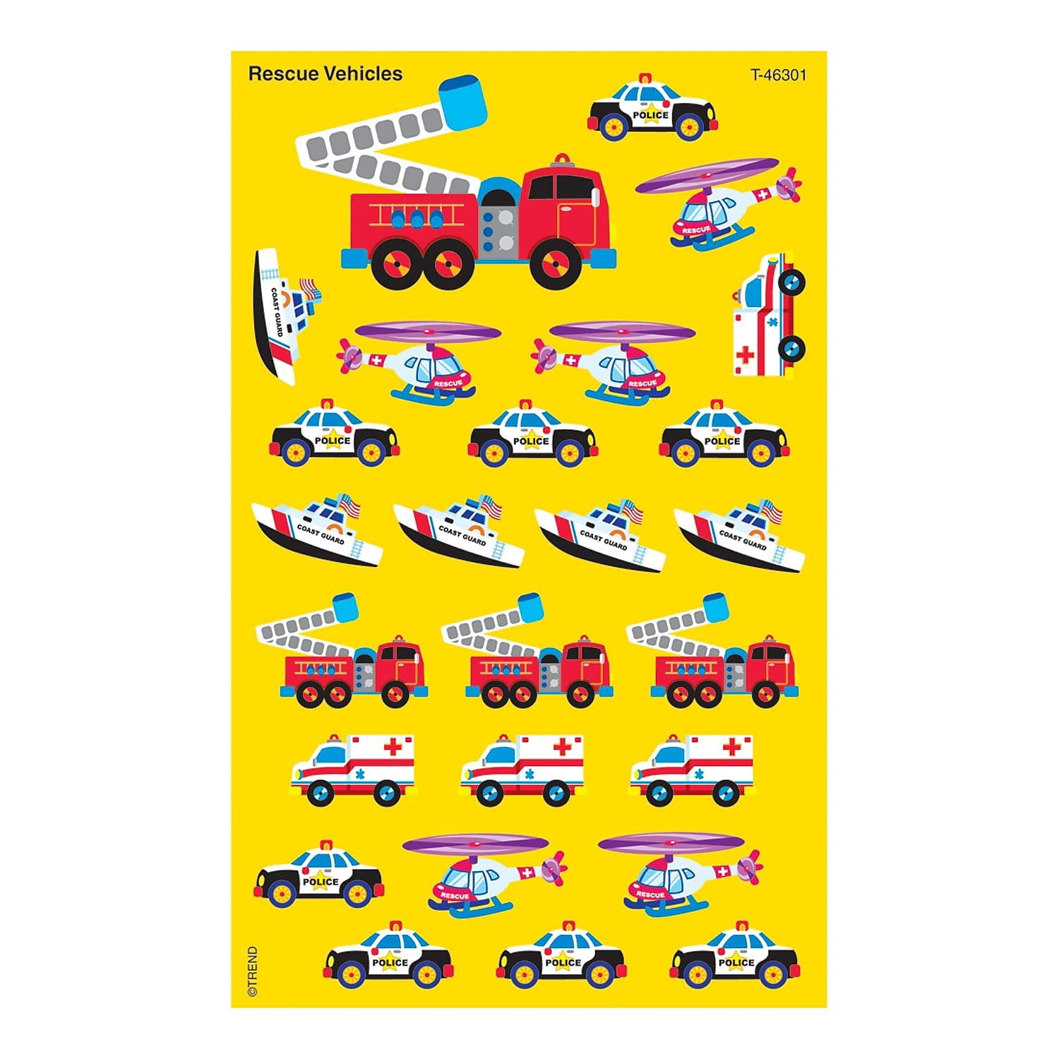 Trend Enterprises Rescue Vehicles Super Shapes Stickers (200 Piece ...