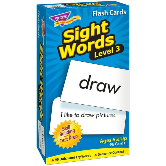 Trend Enterprises Sight Words Level 3 Flash Cards, Set of 96