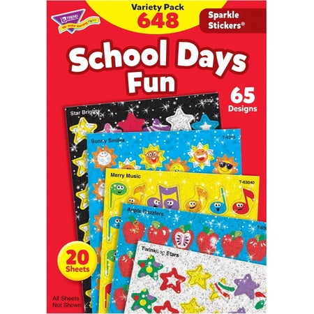 TREND School Days Sparkle Stickers Variety Pack, 648 ct