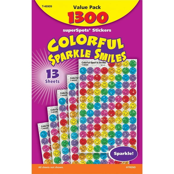 Trend Enterprises Sparkle SuperSpots Stickers, 3/8 inch, Pack of 1300