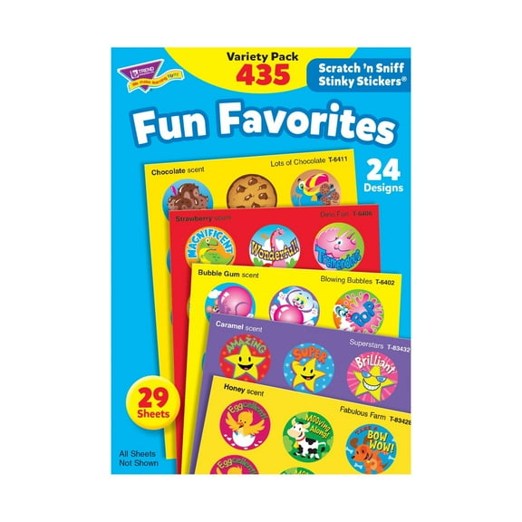 TREND Stinky Stickers Variety Pack, Fun and Fancy, 432/Pack