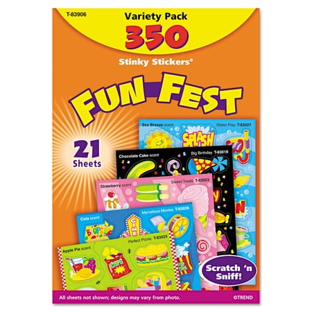 Trend Fun Fest Stinky Stickers Variety Pack, Multicolor, 350 / Pack (Quantity)