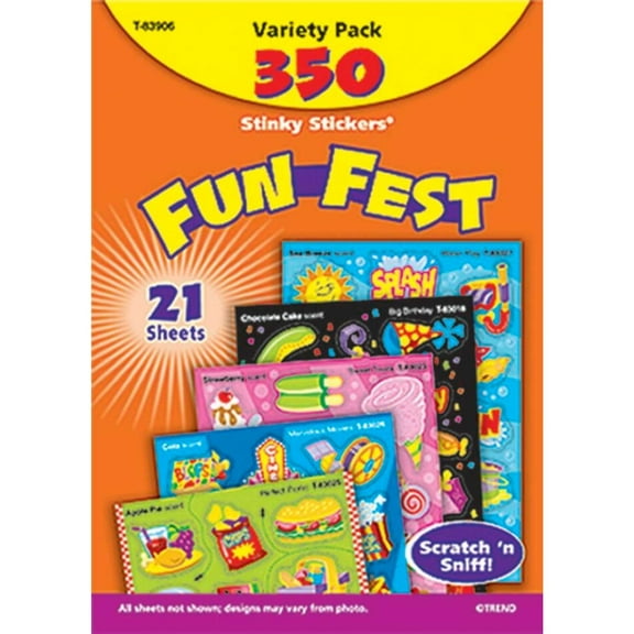 Trend Enterprises Stinky Stickers, Fun Fest Scratch n Sniff Sticker, Pack of 350