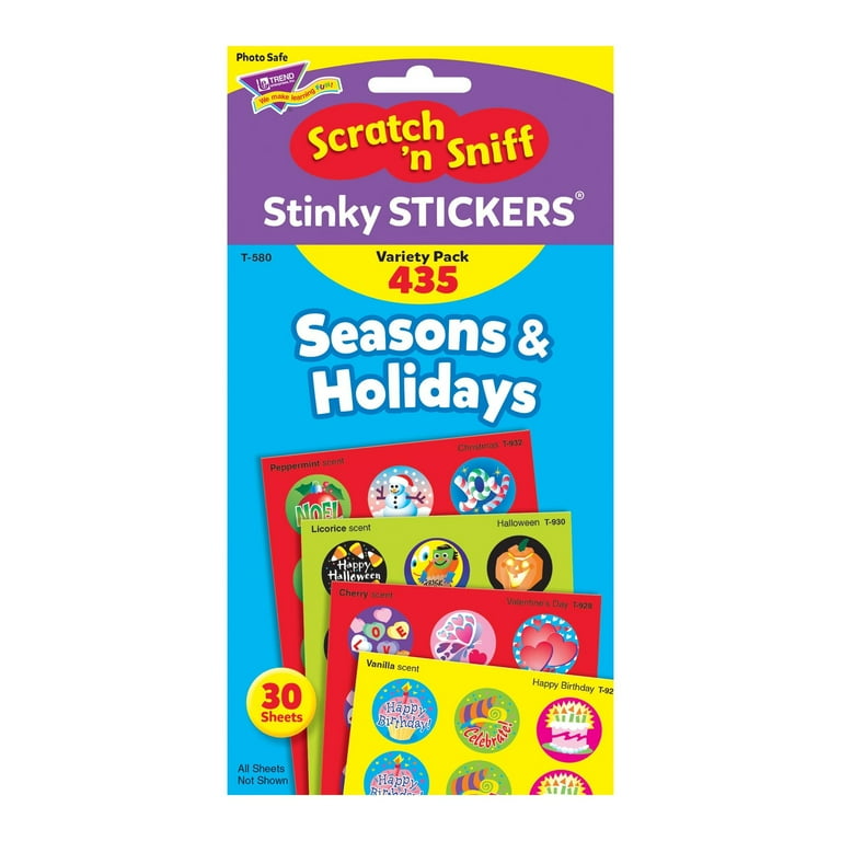 Stinky Stickers Variety Pack, Holidays and Seasons, Assorted Colors, 435/Pack Stinky Stickers Variety Pack, Holidays and Seasons, Assorted Colors, 435/Pack