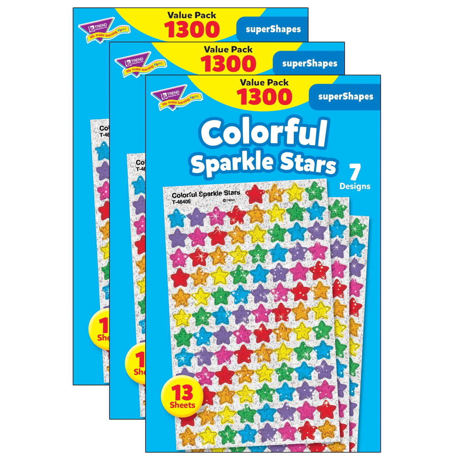 TREND Colorful Sparkle Stars superShapes Value Pack, 1300 ct