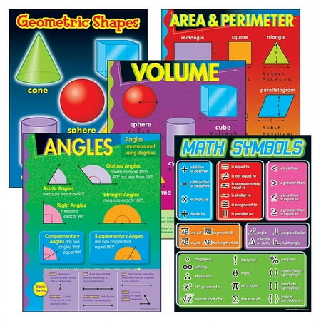 Trend Enterprises T-38912 Chart Pack Geometry-4 Charts & Stickers Gr. 3-6