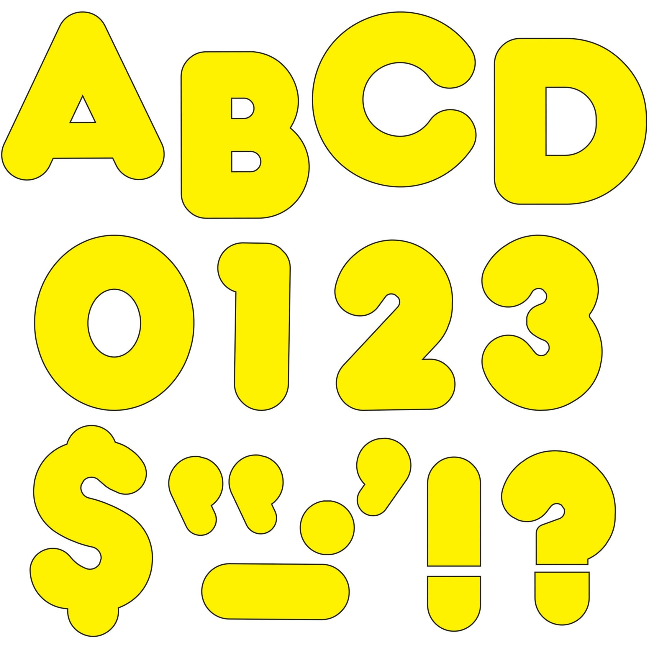 Sticko Solid x-Large Black Poster Paper Alphabet Stickers, 99 Pieces