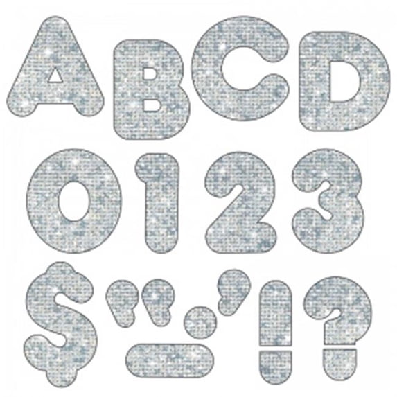 Trend Enterprises T-506BN 2 in. Casual Ready Letters, Silver Sparkle - Pack of 6