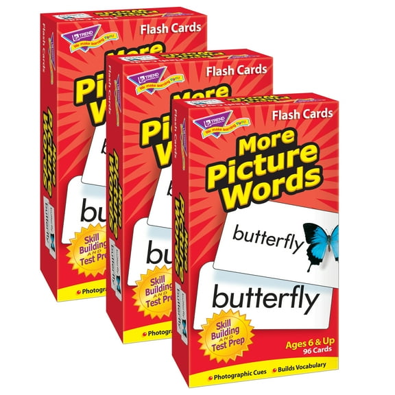 TREND More Picture Words Skill Drill Flash Cards, Pack of 3