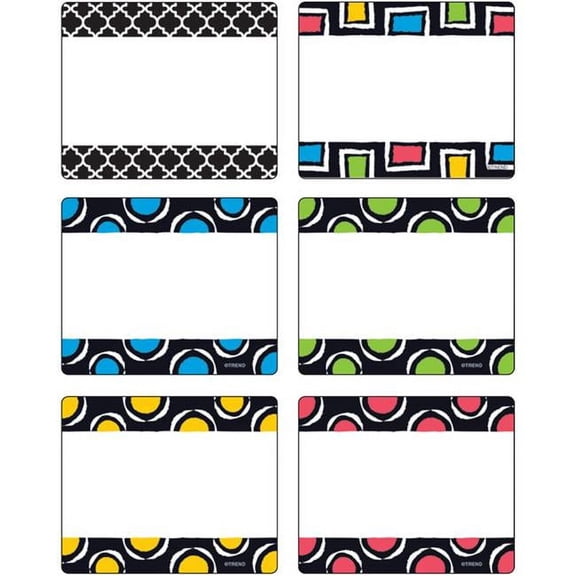 Trend Enterprises T-68908 Bold Badges Labels Variety Pack - 108 Count