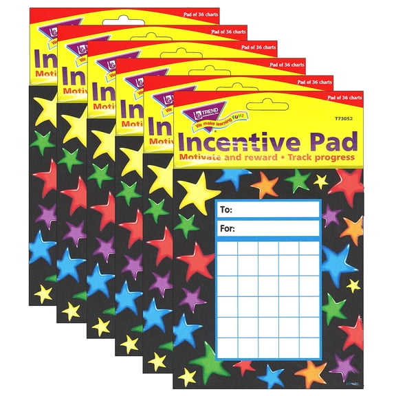 Trend Enterprises T-73052-6 Gel Stars Incentive Pads - 6 Each