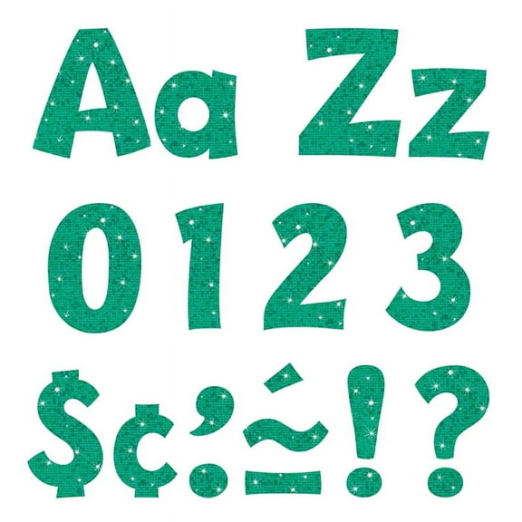 Trend Enterprises T-79780 4 in. Ready Letters Teal Sparkle