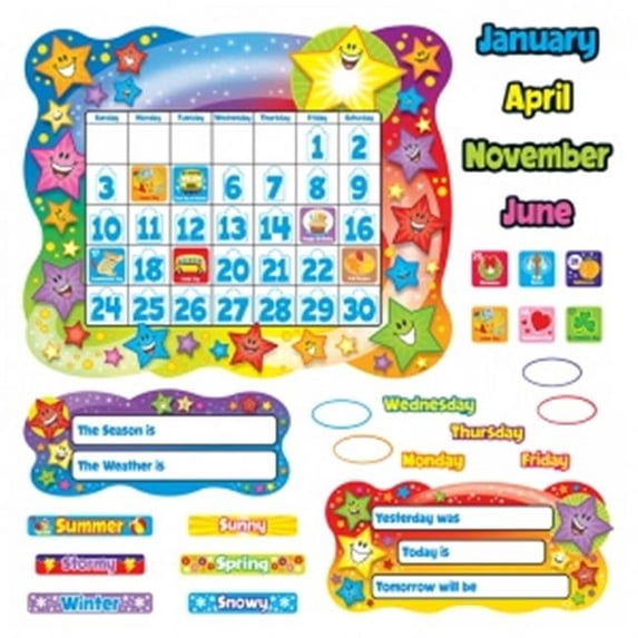 Trend Enterprises T-8194BN Star Calendar Bulletin Board Set, Set of 2