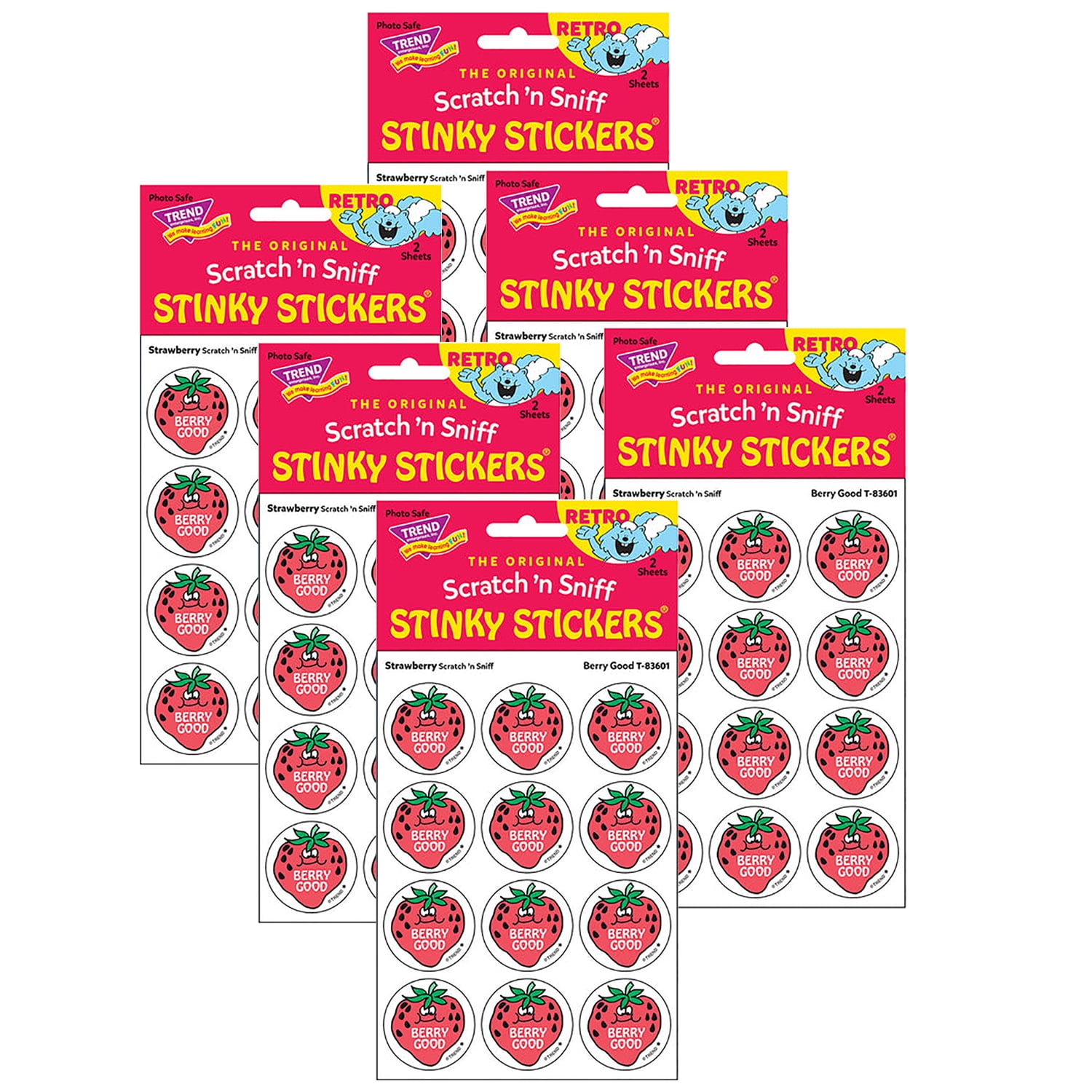 Trend Enterprises T-83601-6 Strawberry Scented Good Berry Stickers - 24 Count - Pack of 6