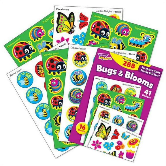 Trend Enterprises T-83916 Stinky Sticker Variety Pack Bugs Blooms