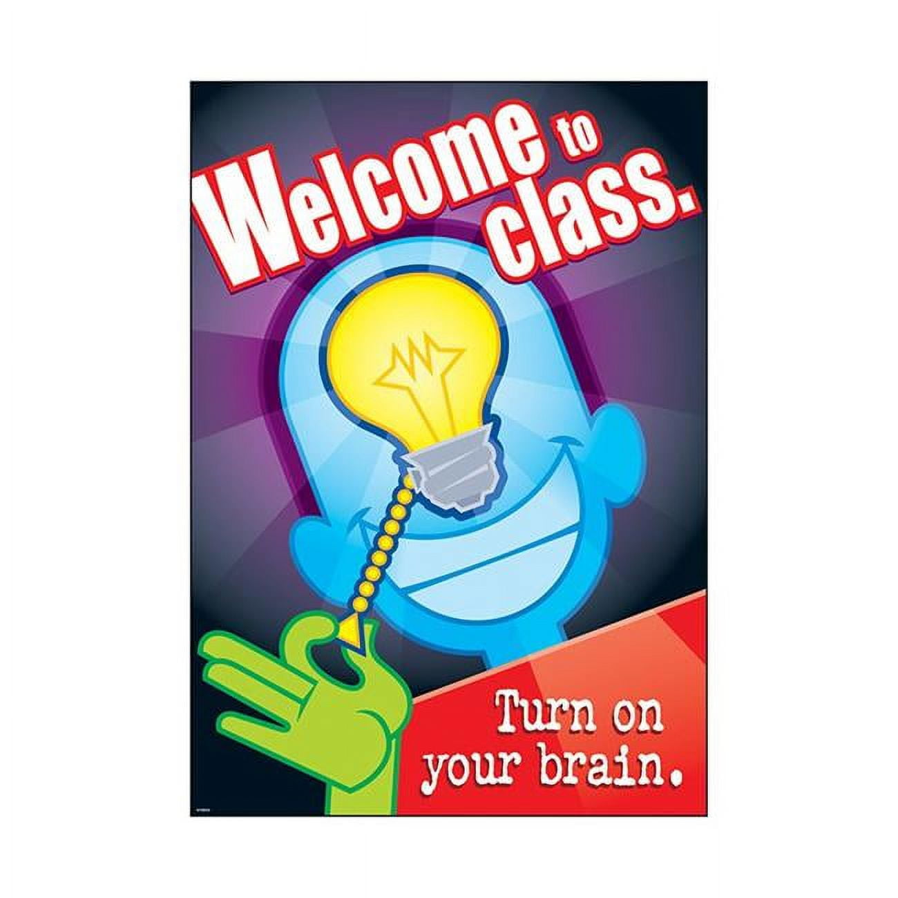 Trend Enterprises T-A67212BN 13.37 x 19 in. 6 Piece Poster - Welcome to Class Turn on Your Brain