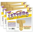 thumbnail image 1 of TREND Gold Metallic 4" Casual Uppercase Ready Letters, 71 Per Pack, 3 Packs, 1 of 3