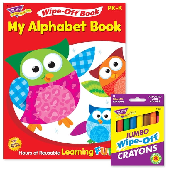 Trend Enterprises Alphabet Reusable Book & Crayons