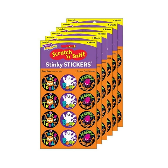 TREND Trick or Treat!/Root Beer Stinky Stickers, 48 Per Pack, 6 Packs