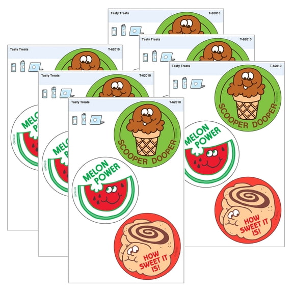 TREND Tasty Treats Vinyl Stickers, 3 Per Pack, 6 Packs