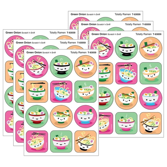 Trend Enterprises Totally Ramen Green Onion Scent Scratch 'n Sniff Stinky Stickers Multicolored