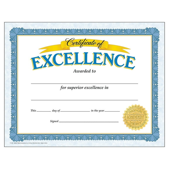 Trend Enterprises Trend Certificate of Excellence Classic Certificates 30 CT (T-11301)