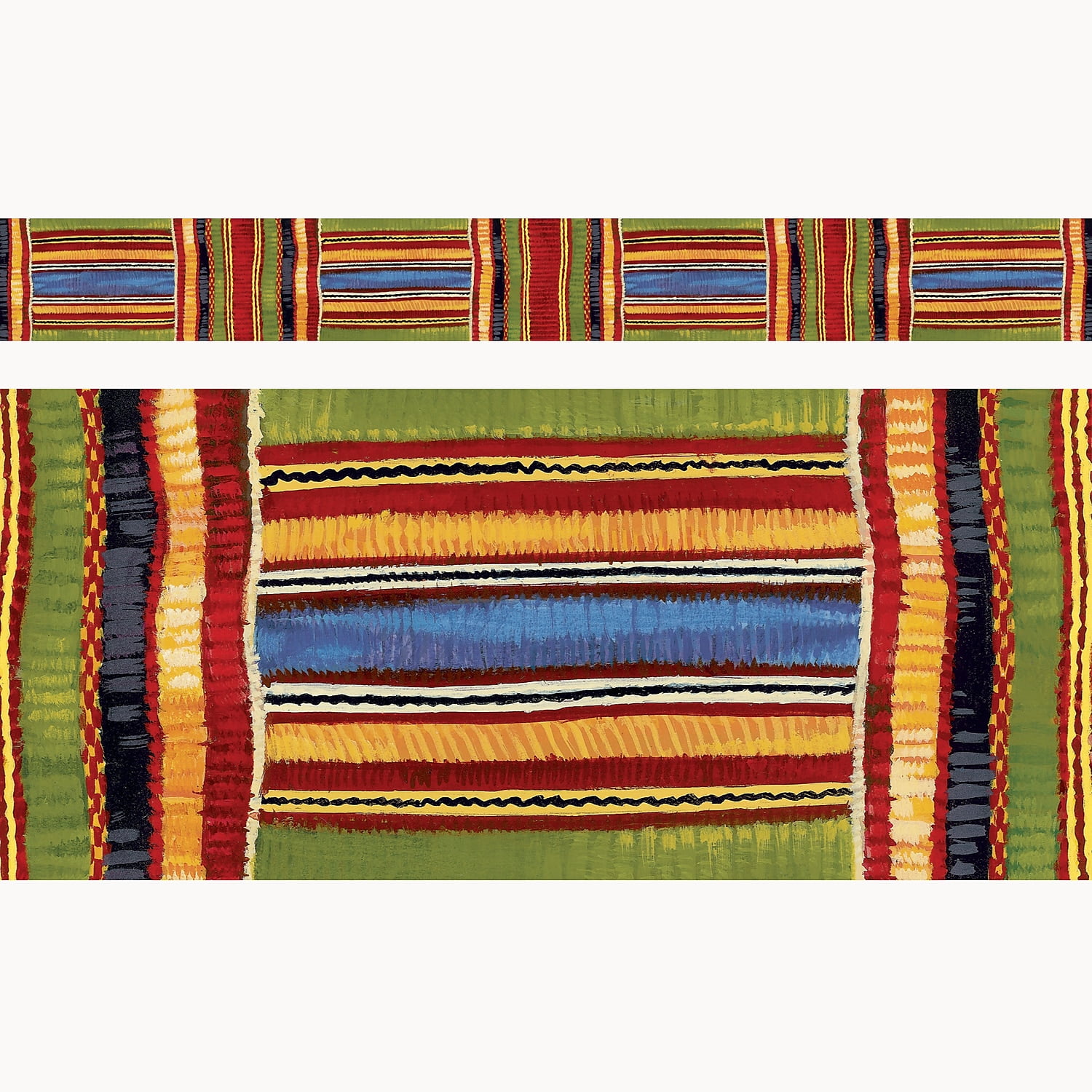 Vibrant Multicolor Kente Cloth Bulletin Board Borders