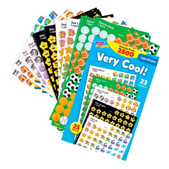 TREND Very Cool! superShapes Stickers Variety Pack, 2500 ct