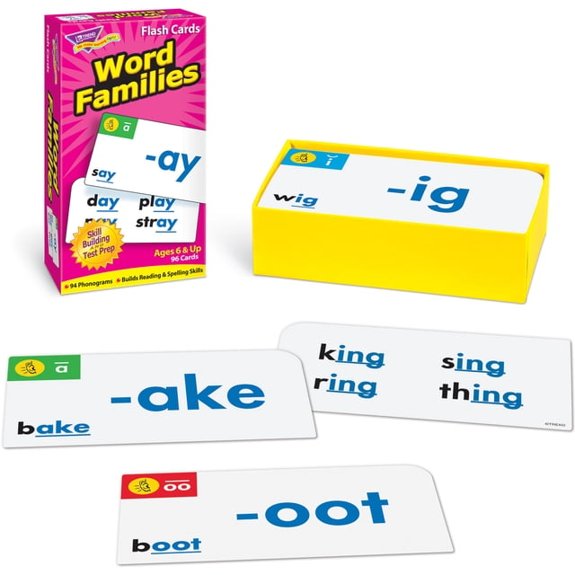 Trend Enterprises Word Families Flash Cards, Set of 96 - Walmart.com