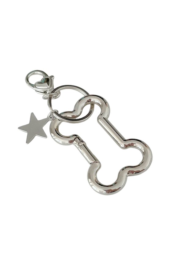 Trend Exquisite Alloy Keychain Silver Bone Five-pointed Star Female Keys Chain