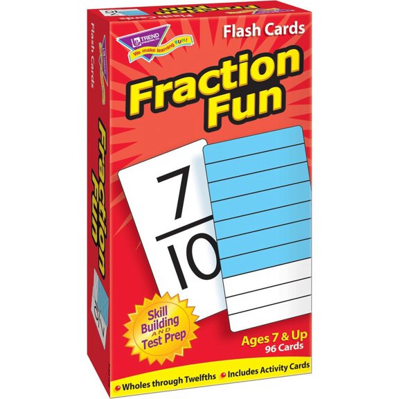 Trend Fraction Fun Flash Cards - Educational - 1 / Box | Bundle of 2 Boxes