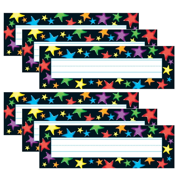 TREND Gel Stars Desk Toppers Name Plates, 36 Per Pack, 6 Packs