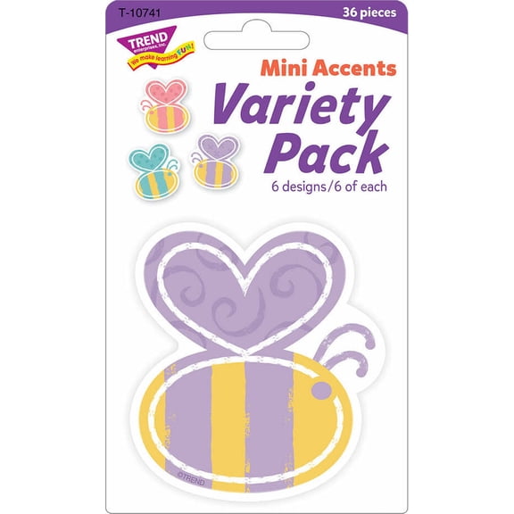 Trend Good to Grow Garden Bees 3" Mini Accents, 36 Count (T 10741)