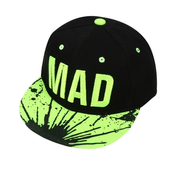 Trend Hat Snapback Cap Kid Boys Girls Letters Baseball Caps Flat Hip Hop Cap Gn Green