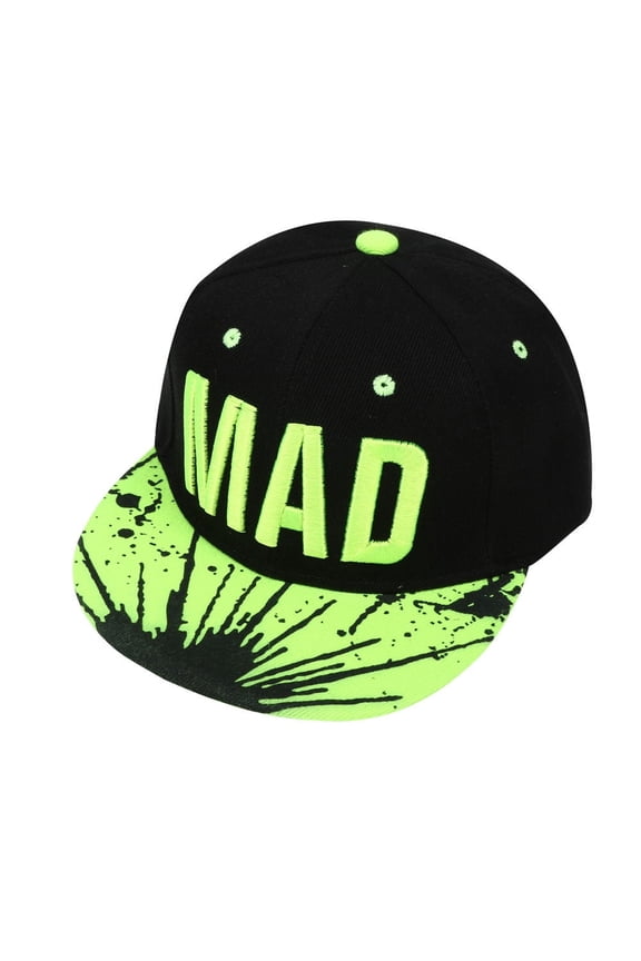 Snapback Cap Kid Boys Girls Letters Baseball Caps Flat Hip Hop Cap Gn Green