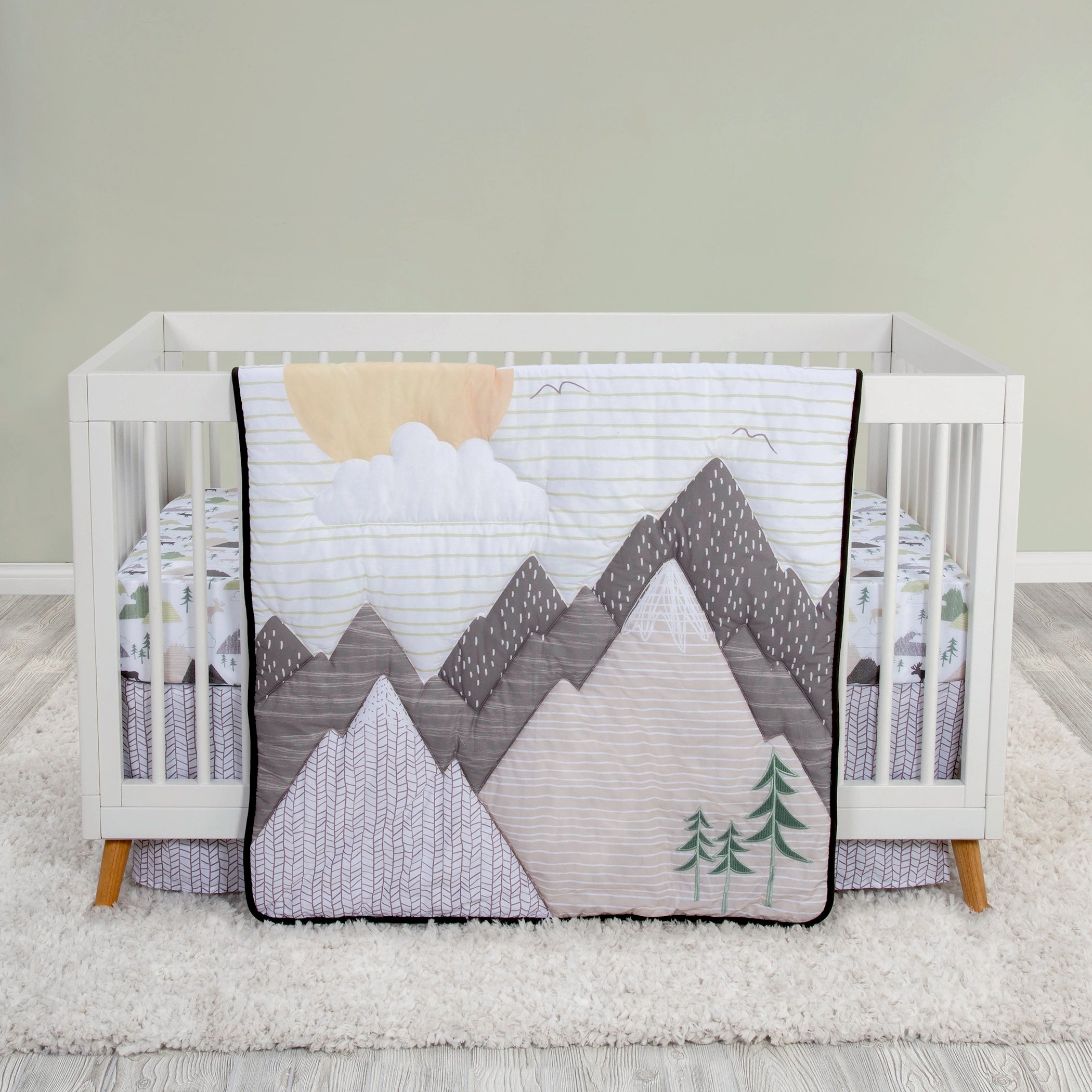 Trend Lab 100% Cotton Mountain Baby 3 Piece Crib Bedding Set - image 1 of 6