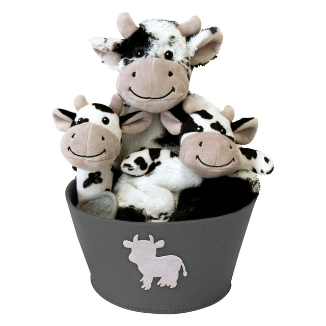 Trend Lab 9" Cow Bucket Plush Toys (4 Pieces)