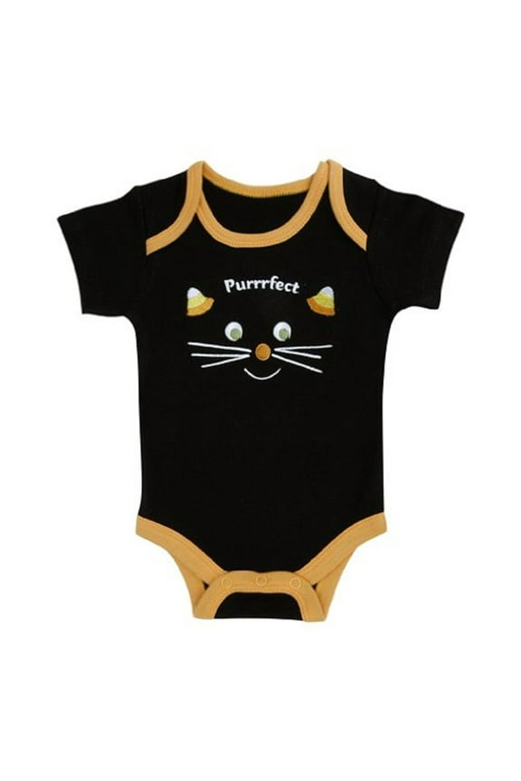 Baby's First Halloween Unisex Body Suit Purrrfect Cat 0-3 months
