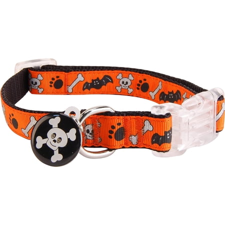 Trend Lab Halloween Light Up Bat & Skull Collar Size Large