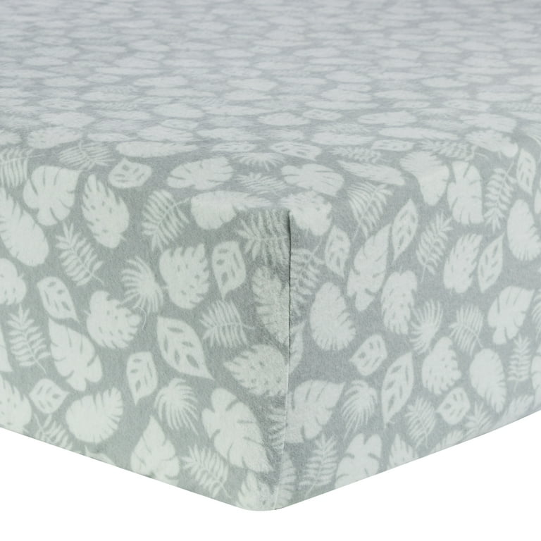 Trend Lab Infant Tropical Leaves Deluxe 100% Cotton Flannel Fitted