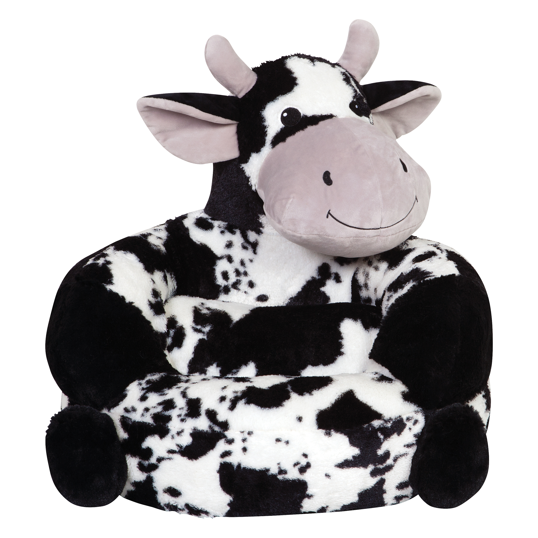 Trend Lab Toddler Plush Black and White Cow Character Chair - image 1 of 7