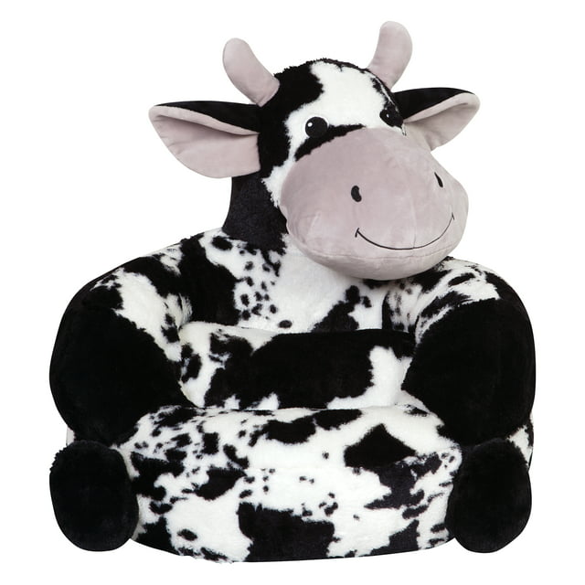 Trend Lab Toddler Plush Black and White Cow Character Chair